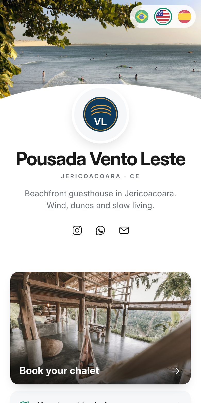 Sample link-in-bio page, Cover layout