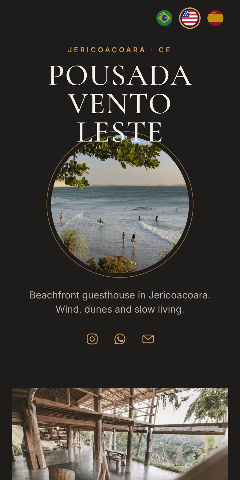 Sample link-in-bio page, Spotlight layout