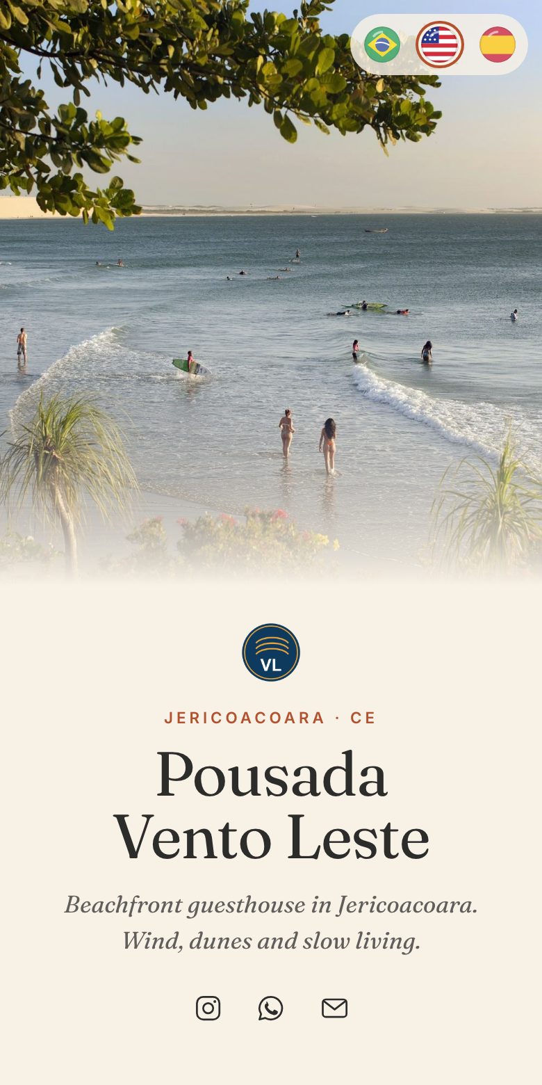 Sample link-in-bio page, Magazine layout